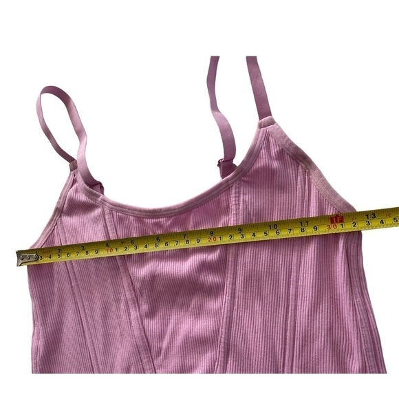 Colsie Pink Corset Ribbed Mesh Top - Picture 10 of 10